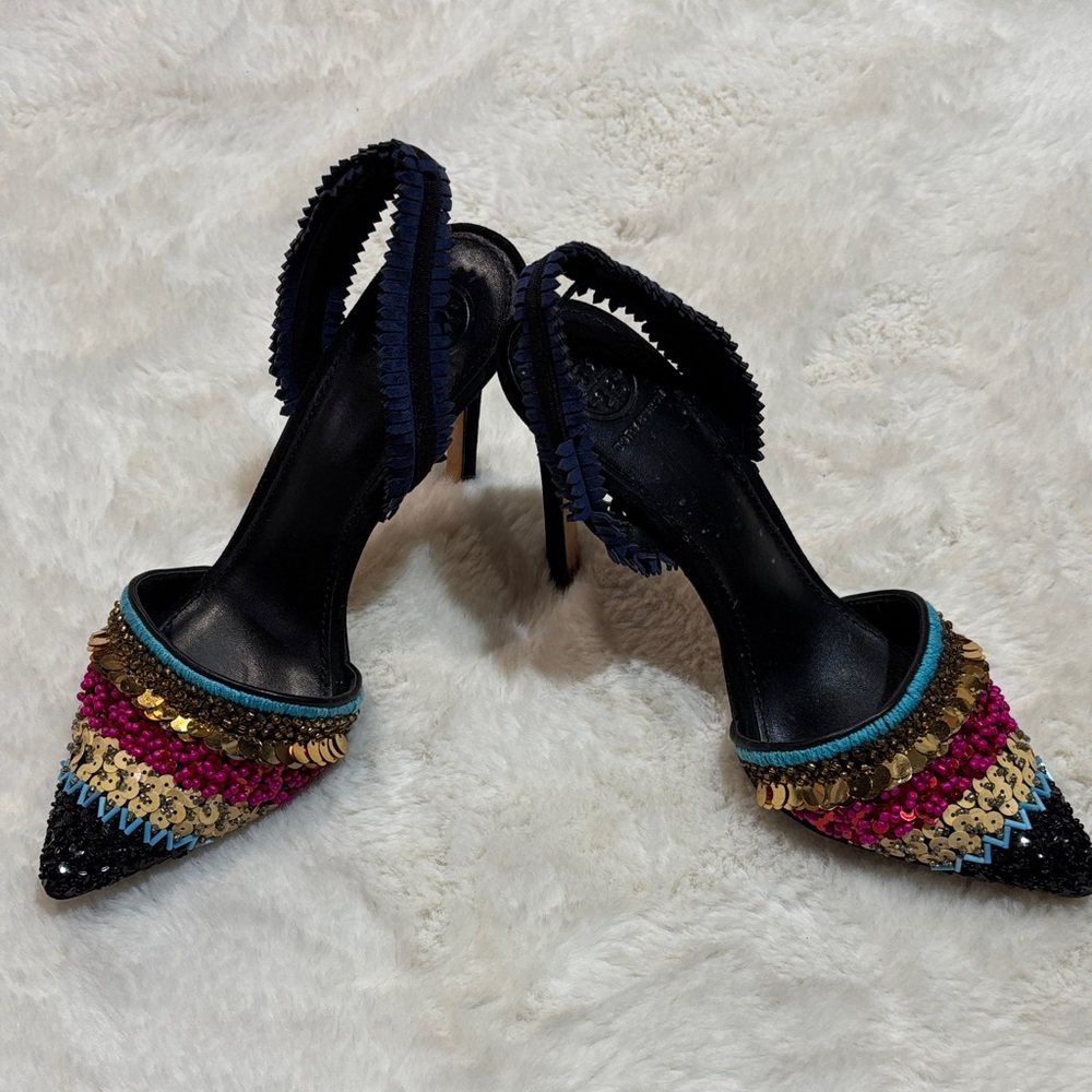 Tory Burch Multicolor Sequin Heels